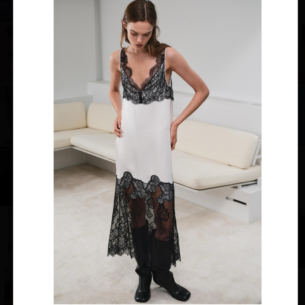 Zara satin slip dress